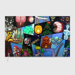 Флаг 3D Terraria все персонажи паттерн-коллаж пиксели