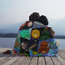 Плед 3D Terraria все персонажи паттерн-коллаж пиксели - фото 2