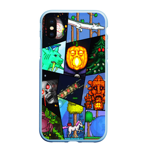 Чехол для iPhone XS Max матовый Terraria allpic, цвет голубой