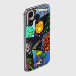 Чехол для iPhone 15 Pro силиконовый с защитой камеры Terraria все персонажи паттерн-коллаж пиксели - фото 2