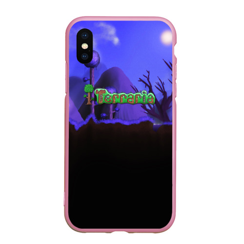 Чехол для iPhone XS Max матовый Terraria, цвет розовый