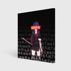 Холст квадратный Senpai anime сенпай героиня с катаной katana