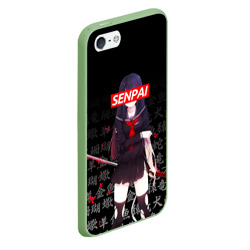 Чехол для iPhone 5/5S матовый Senpai anime сенпай героиня с катаной katana - фото 2