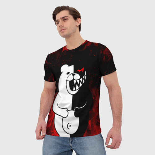 Мужская футболка 3D MONOKUMA В ПЛАМЕНИ / МОНОКУМА, цвет 3D печать - фото 3