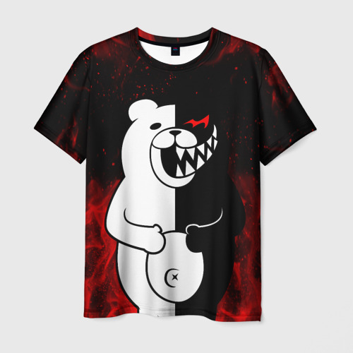 Мужская футболка 3D MONOKUMA В ПЛАМЕНИ / МОНОКУМА, цвет 3D печать