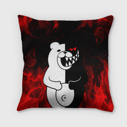 Подушка 3D MONOKUMA В ПЛАМЕНИ / МОНОКУМА