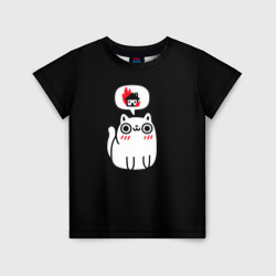 Детская футболка 3D Meme cat