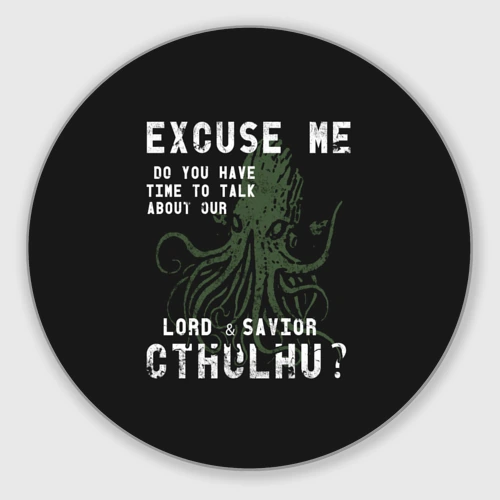 Круглый коврик для мышки Cthulhu