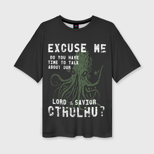 Женская футболка oversize 3D Cthulhu, цвет 3D печать