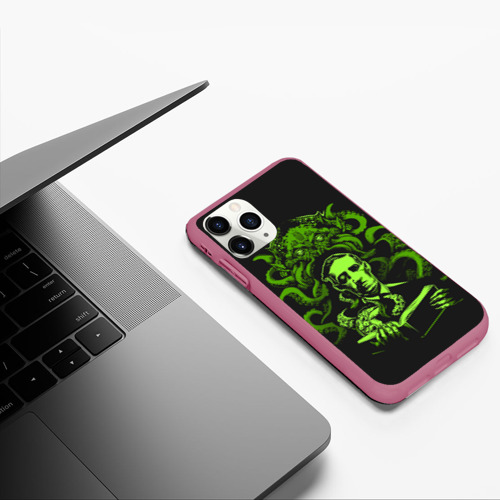 Чехол для iPhone 11 Pro матовый Cthulhu, цвет малиновый - фото 5