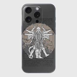 Чехол для iPhone 15 Pro Max силиконовый с защитой камеры Cthulhu