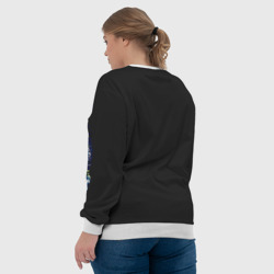 Свитшот с принтом Ктулху для женщины, вид на модели сзади №3. Цвет основы: белый