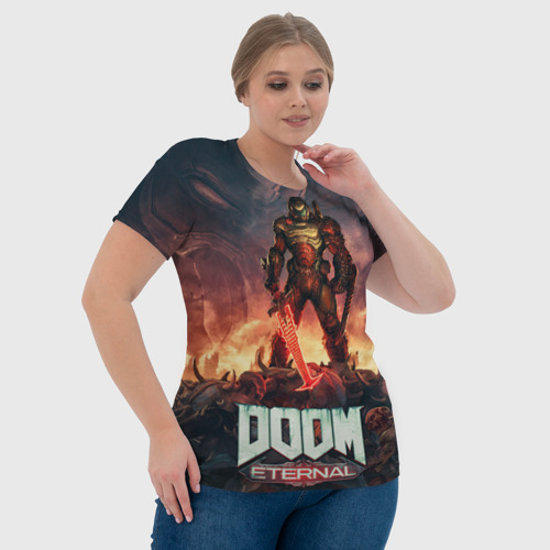 Женская футболка 3D Doom eternal, цвет 3D печать - фото 6