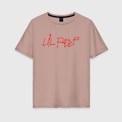 Женская футболка хлопок Oversize LIL Peep на спине Лил Пип
