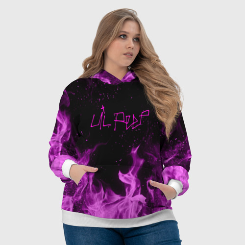 Женская толстовка 3D LIL PEEP FIRE, цвет 3D печать - фото 6