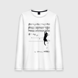 Мужской лонгслив хлопок Music cat