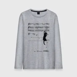 Мужской лонгслив хлопок Music cat