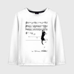 Детский лонгслив хлопок Music cat