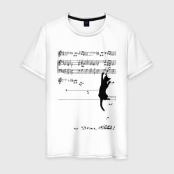 Мужская футболка хлопок Music cat