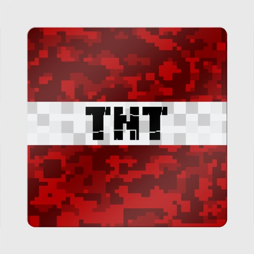 Магнит виниловый Квадрат Minecraft TNT Майнкрафт ТНТ