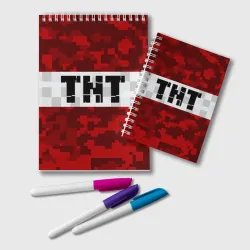Блокнот с принтом Minecraft TNT Майнкрафт ТНТ Блокнот Minecraft TNT Майнкрафт ТНТ