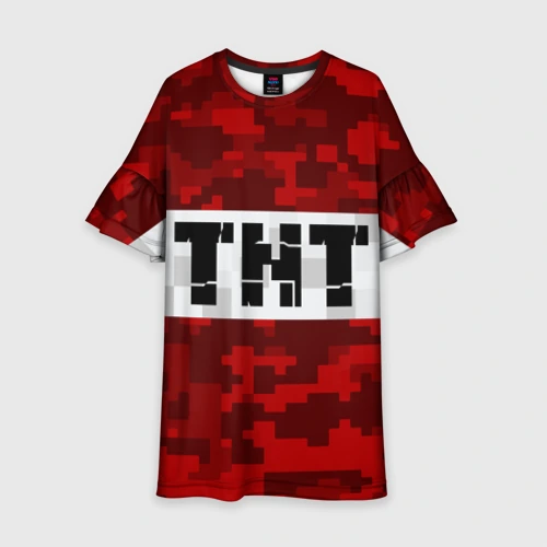 Детское платье 3D Minecraft TNT Майнкрафт ТНТ
