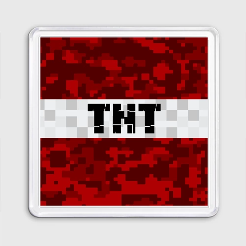 Магнит 55*55 Minecraft TNT Майнкрафт ТНТ