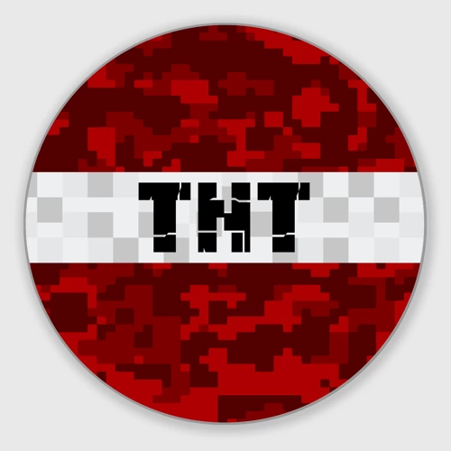 Круглый коврик для мышки Minecraft TNT Майнкрафт ТНТ