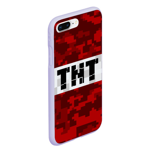 Чехол для iPhone 7Plus/8 Plus матовый Minecraft TNT Майнкрафт ТНТ, цвет светло-сиреневый - фото 3