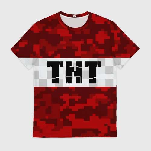 Мужская футболка 3D Minecraft TNT Майнкрафт ТНТ