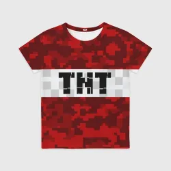 Детская футболка 3D Minecraft TNT Майнкрафт ТНТ