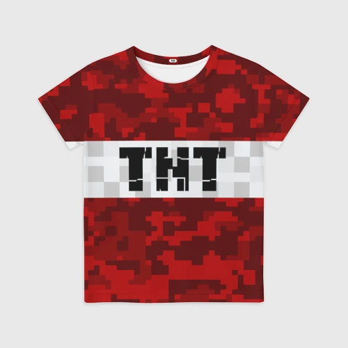 Детская футболка 3D Minecraft TNT Майнкрафт ТНТ