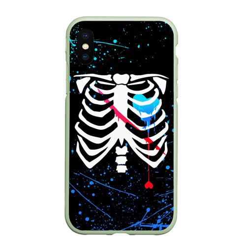 Чехол для iPhone XS Max матовый Undertale Андертейл Санс, цвет салатовый