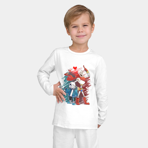 Детская пижама с лонгсливом хлопок с принтом UNDERTALE, фото на моделе #1