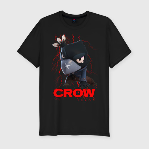 Мужская футболка хлопок Slim Brawl Stars CROW, цвет черный