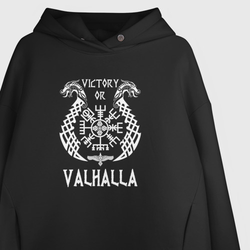 Женское худи Oversize хлопок Valhalla, цвет черный - фото 3