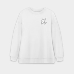 Женский свитшот oversize без начеса хлопок LIL Peep Cry baby на спине