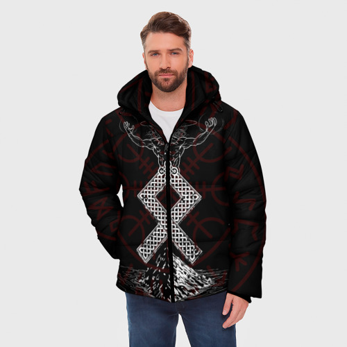 Мужская зимняя куртка 3D с принтом Один, фото на моделе #1