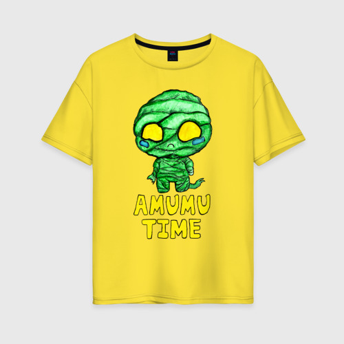 Женская футболка хлопок Oversize Амуму, цвет желтый
