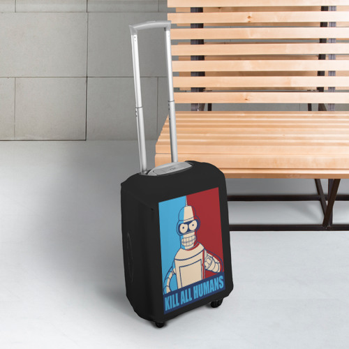 Чехол для чемодана 3D Бендер,Футурама, цвет 3D печать - фото 3