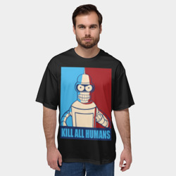 Мужская футболка oversize 3D Бендер,Футурама - фото 2
