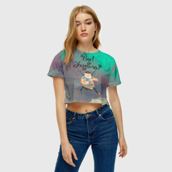 Женская футболка Crop-top 3D Рыбак - фото 2