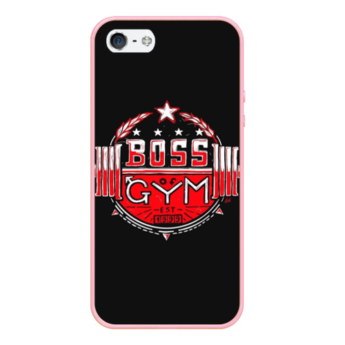 Чехол для iPhone 5/5S матовый Boss of gym art, цвет баблгам