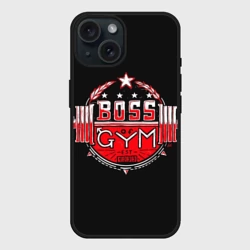 Чехол силиконовый для Apple iPhone 15 матовый Boss of gym art