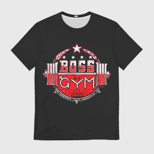 Мужская футболка 3D с принтом Boss of gym art, вид спереди #2
