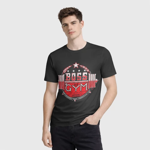 Мужская футболка 3D с принтом Boss of gym art, фото на моделе #1