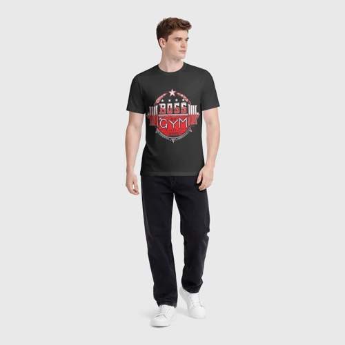 Мужская футболка 3D с принтом Boss of gym art, вид сбоку #3