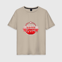 Женская футболка хлопок Oversize Boss of gym Color