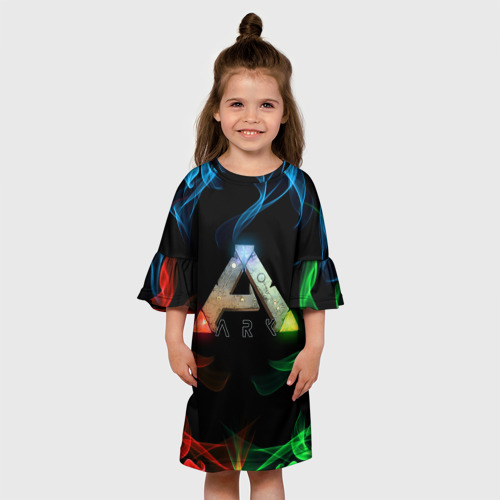Детское платье 3D с принтом Ark Survival | АРК СУРВИВАЛ (Z), вид сбоку #3