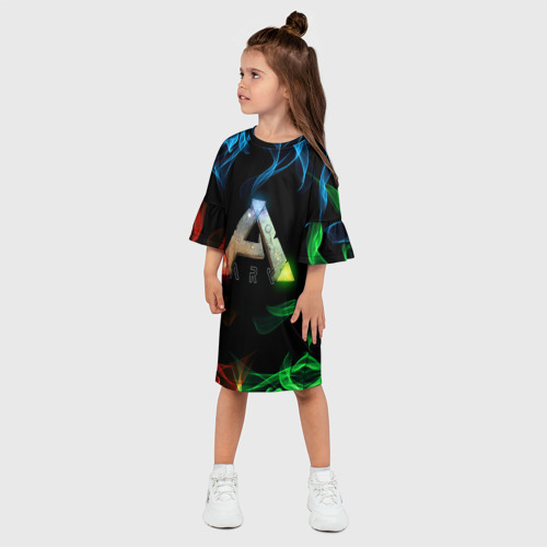 Детское платье 3D с принтом Ark Survival | АРК СУРВИВАЛ (Z), фото на моделе #1